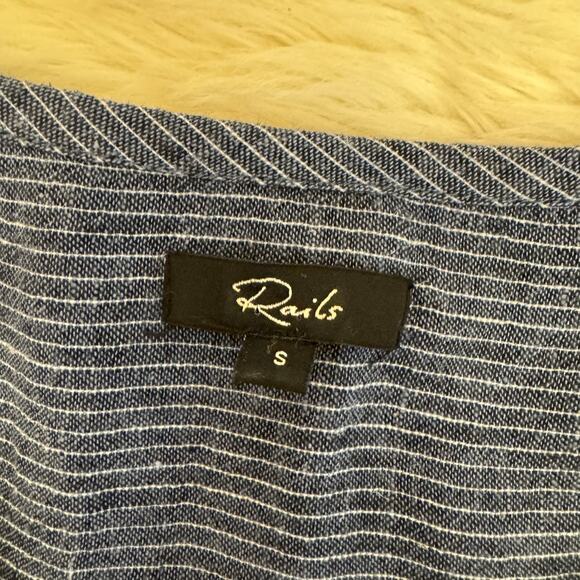 Rails Lydia Salem Stripe Drop Waist Linen Dress Small - Picture 5 of 13